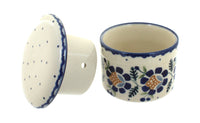 Sunflower French Butter Dish Polish Pottery