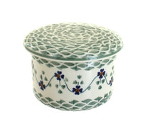 Polish Pottery Sage Floral French Butter Dish