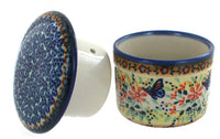 Blue Butterfly French Butter Dish Polish Pottery