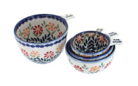 Polish Pottery Garden Bouquet Measuring Cup Set