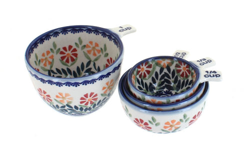 Polish Pottery Garden Bouquet Measuring Cup Set