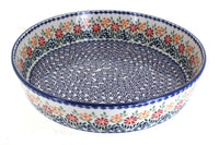 Polish Pottery Garden Bouquet Large Round Baker