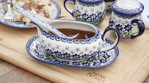 Hallsey Gravy Boat & Ladle Polish Pottery