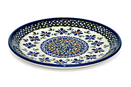 Mosaic Flower Dessert Plate Polish Pottery
