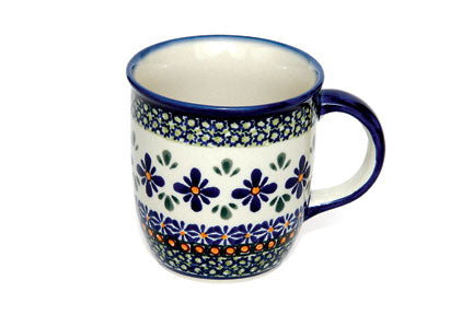 Mosaic Flower Plain Coffee Mug Polish Pottery