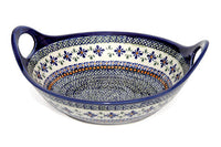 Mosaic Flower Deep Bowl with Handles Polish Pottery