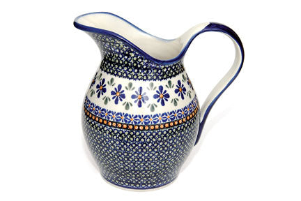 Mosaic Flower Pitcher Polish Pottery