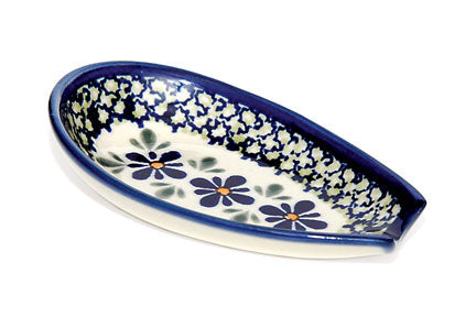 Mosaic Flower Small Spoon Rest Polish Pottery