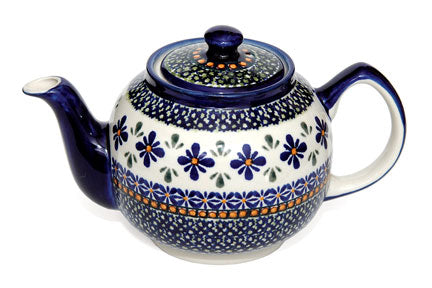 Mosaic Flower Medium Teapot Polish Pottery