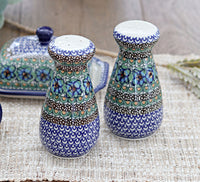 Mardi Gras Large Salt & Pepper Shakers Polish Pottery