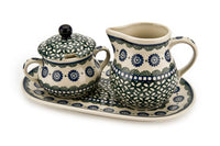 Maia Large Cream & Sugar Set with Tray Polish Pottery