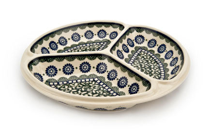 Maia Three Part Divided Dish Polish Pottery