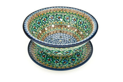 Mardi Gras Berry Bowl & Plate Polish Pottery