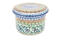 Mardi Gras French Butter Dish Polish Pottery