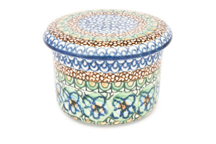 Mardi Gras French Butter Dish Polish Pottery