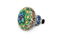 Mardi Gras Drawer Pull Polish Pottery
