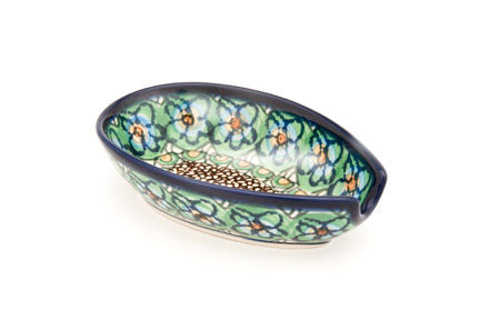Mardi Gras Small Spoon Rest Polish Pottery