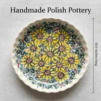 Polish Pottery Dimensions Sunflower Maze Pie Plate