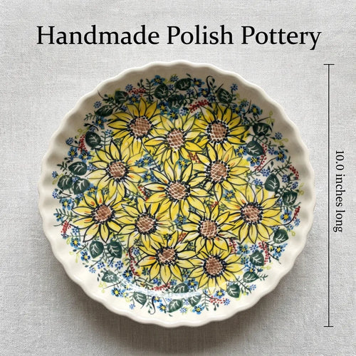 Polish Pottery Dimensions Sunflower Maze Pie Plate
