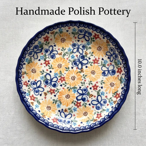 Butterfly Pie Plate Polish Pottery