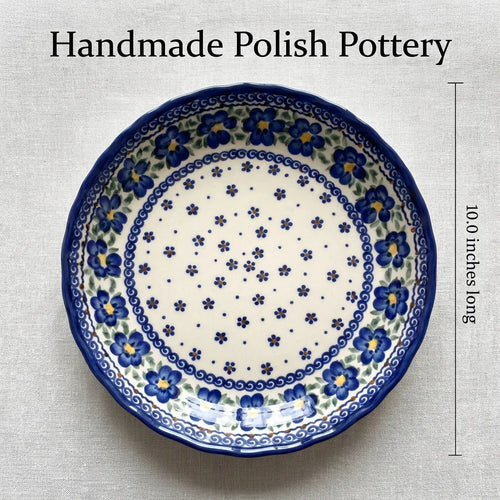 Spring Blossom Pie Plate Polish Pottery