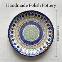 Aztec Flower Pie Plate Polish Pottery