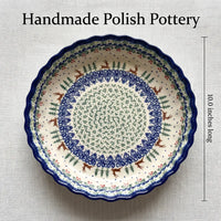 Reindeer Delight Pie Plate Polish Pottery