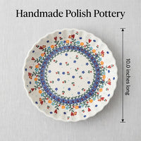 Hearts & Flowers Pie Plate Polish Pottery