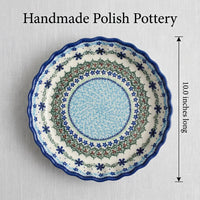 Winter Celebration Pie Plate Polish Pottery