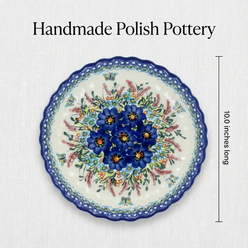 Garden of Blue Pie Plate Polish Pottery