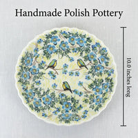 Bluebird Garden Pie Plate Polish Pottery