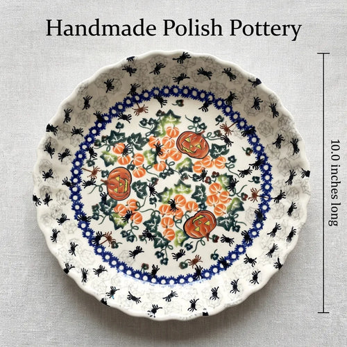 Trick or Treat Pie Plate Polish Pottery