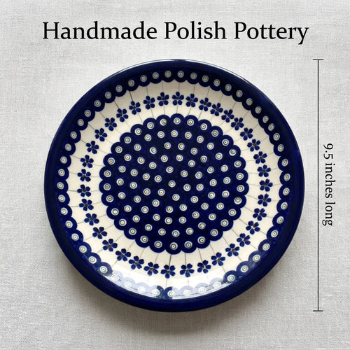 Flowering Peacock Small Dinner Plate Polish Pottery