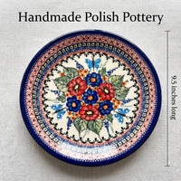Floral Butterfly Small Dinner Plate Polish Pottery