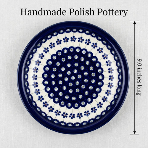 Flowering Peacock Soup Plate Polish Pottery