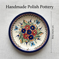 Floral Butterfly Soup Plate Polish Pottery