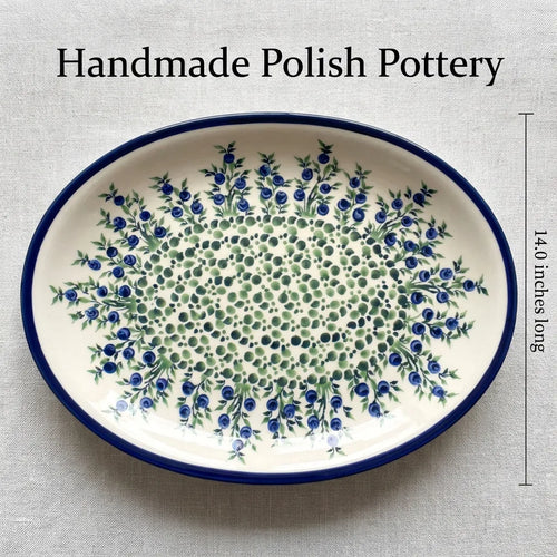 Porcelain Vine Large Serving Platter Polish Pottery