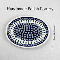 Polish Pottery Dimensions Peacock Large Serving Platter