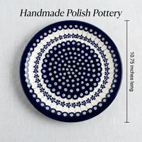 Flowering Peacock Dinner Plate Polish Pottery