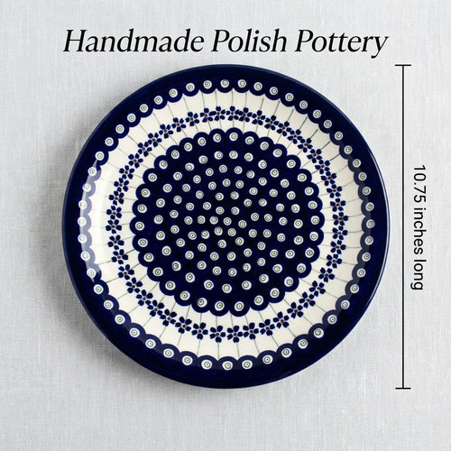 Flowering Peacock Dinner Plate Polish Pottery