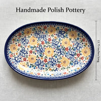 Butterfly Oval Platter Polish Pottery