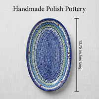 Garden Tulip Oval Platter Polish Pottery