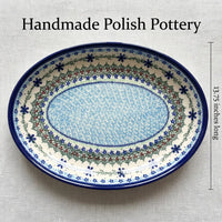 Winter Celebration Oval Platter Polish Pottery