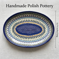 Holiday Pine Oval Platter Polish Pottery
