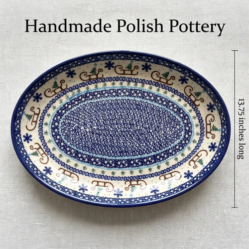 Noel Nights Oval Platter Polish Pottery