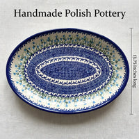 Misty Oval Platter Polish Pottery