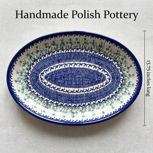 Misty Oval Platter Polish Pottery