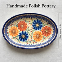 Autumn Burst Oval Platter Polish Pottery