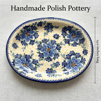 Daisy Surprise Large Oval Platter Polish Pottery