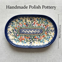 Garden of Eden Small Oval Platter Polish Pottery